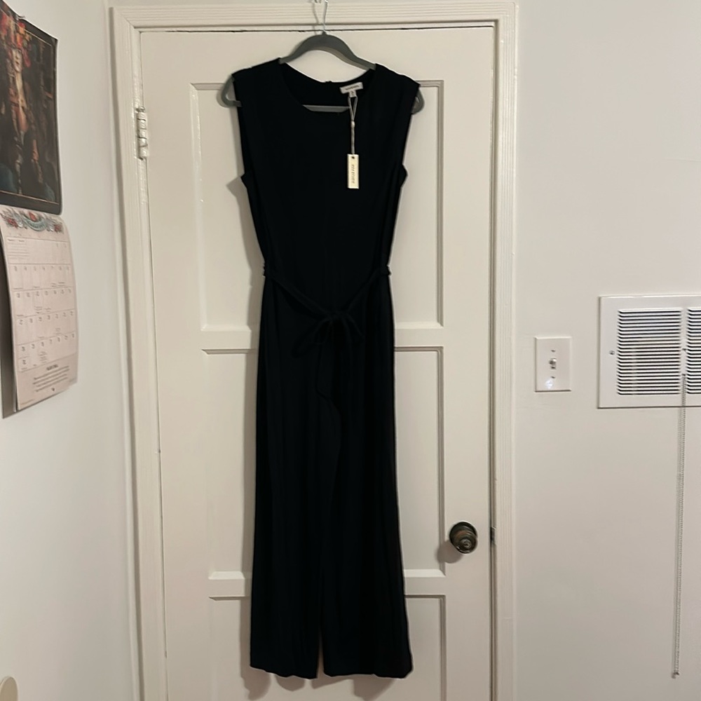 NWT Max Studio medium black wide legged jump suit